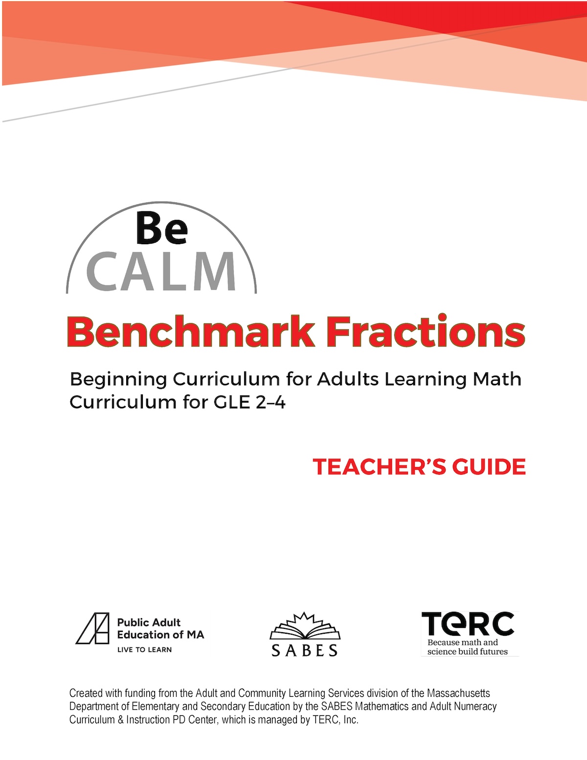 Beginning curriculum for adults learning math becalm benchmark